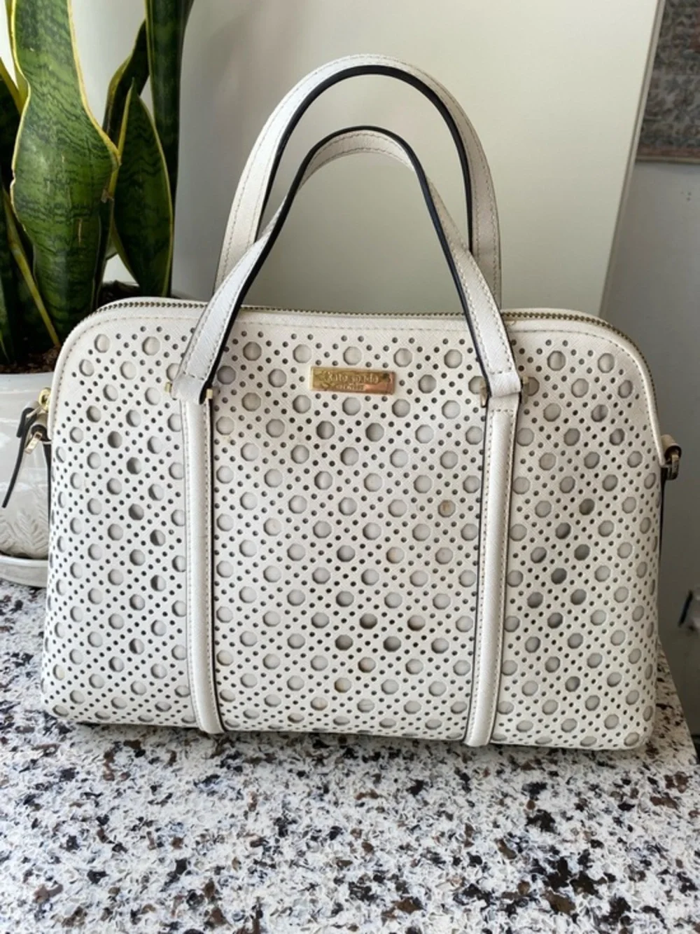 KATE SPADE Newberry Lane Caning Rachelle Bag White